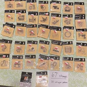 Assorted Clear Stamps Set - 67 Pieces